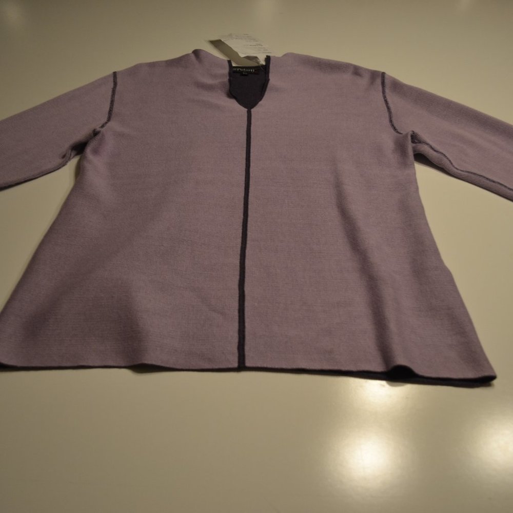 Putorti Lavender V-Neck Pull On Sweater Large